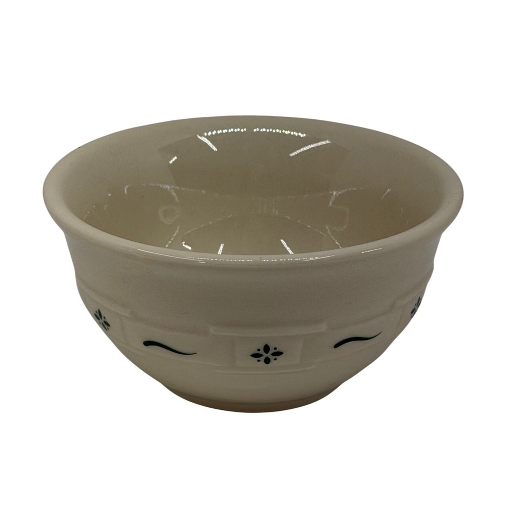 Longaberger Mixing Bowl Woven Traditions Classic Blue Pottery Ivory Ceramic